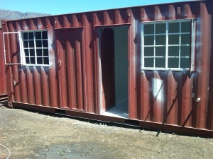 Freight container being prepared at Cape Town Water Front
